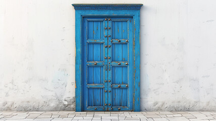 Closed blue door with frame Isolated on white background vector design. - Powered by Adobe