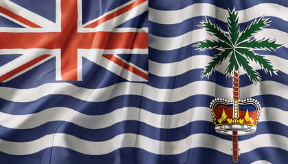 Realistic Artistic Representation of The British Indian Ocean Territory waving flag