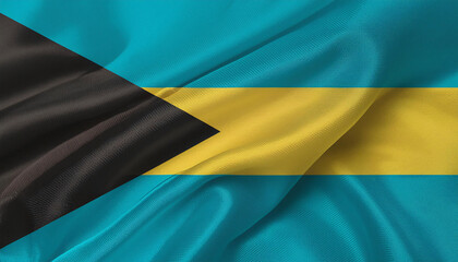 Obraz premium Realistic Artistic Representation of The Commonwealth of The Bahamas waving flag