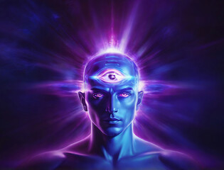 Third eye in the middle of the forehead and brain.