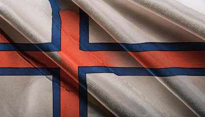 Realistic Artistic Representation of The Faroe Islands waving flag