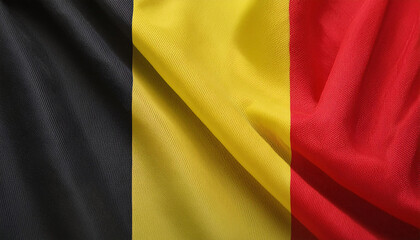 Realistic Artistic Representation of The Kingdom of Belgium waving flag