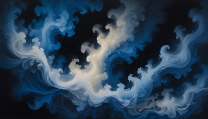 Clear Plain Shiny Warm Soft Vintage Bokeh Cloudy Wave Like Geometric Blue Background or Texture