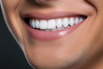 Obraz premium close-up of a smiling mouth with perfect white teeth