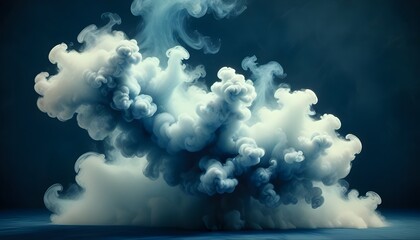 Naklejka premium Clear Plain Shiny Warm Soft Vintage Bokeh Cloudy Wave Like Geometric Blue Background or Texture