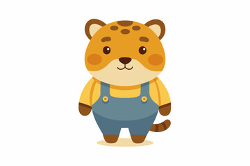 leopard emoji sheet vector illustration