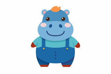 hippo emoji sheet vector illustration