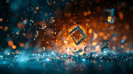 Abstract design with colorful glass elements