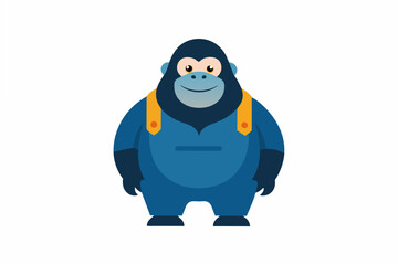 gorilla emoji sheet vector illustration