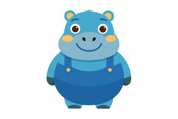 hippo emoji sheet vector illustration