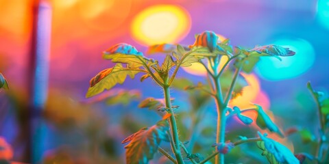 Nurtured Growth: A Vibrant Plant Thriving in the Abundance of a Greenhouse.