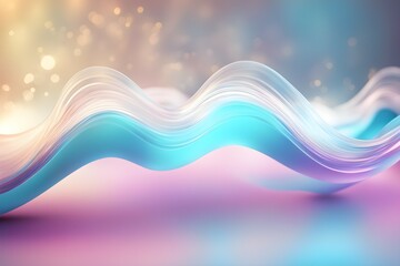 Fototapeta premium A wave of color is displayed on a blue background