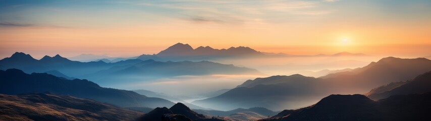 Breathtaking mountain landscape at sunset