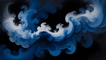 Clear Plain Shiny Warm Soft Vintage Bokeh Cloudy Wave Like Geometric Blue Background or Texture