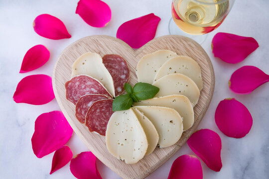 Heart shaped charcuterie board
