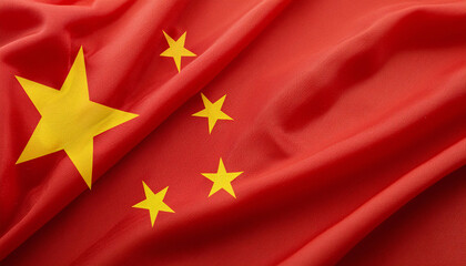 Realistic Artistic Representation of The People's Republic of China waving flag