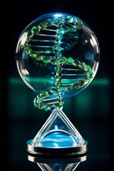 Intricate DNA helix structure in glass sphere