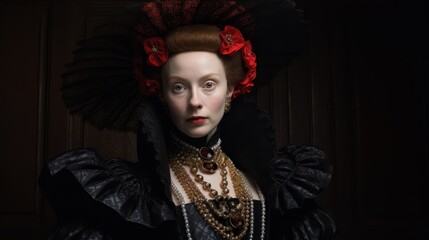 Regal woman in historical costume