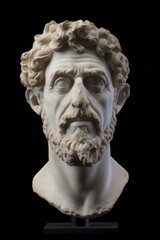 Obraz premium Detailed marble bust of an ancient philosopher
