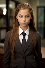 Fototapeta premium Serious young woman in business attire