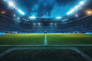 Soccer stadium field, soccer background