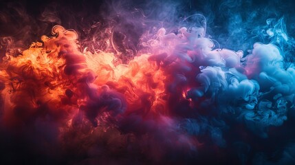 Fototapeta na wymiar Dynamic colorful smoke design