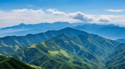 Obraz premium Breathtaking mountain landscape with rolling hills and valleys