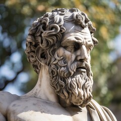 Naklejka premium Detailed sculpture of an ancient greek or roman figure