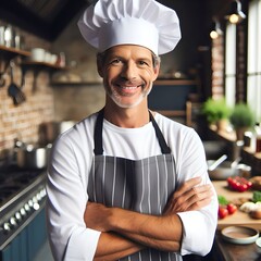 portrait of a chef smiling