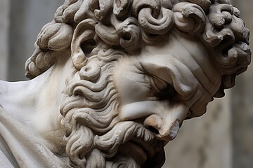 Naklejka premium Intricate stone sculpture with ornate details