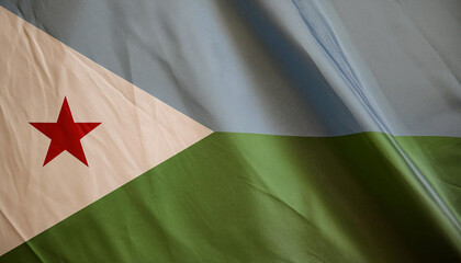 Realistic Artistic Representation of The Republic of Djibouti waving flag