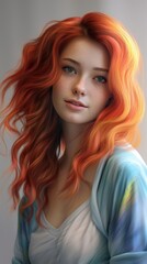 Vibrant redhead with flowing hair