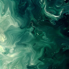 Obraz premium Jade Green Flowing Algae Blooms: A Digital Abstract Wallpaper