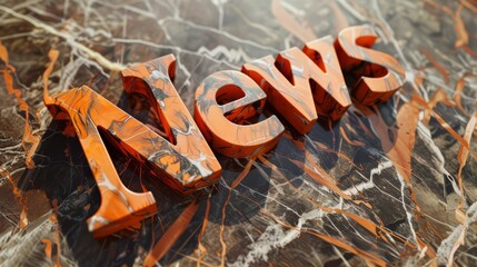 Orange Marble News concept art poster.