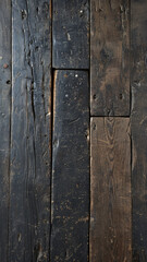 A black and brown wooden plank with a grainy texture