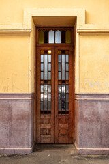 Front door of antique train station that now is a cultural space (Estacao Cultura) in Campinas city, Sao Paulo state, Brazil