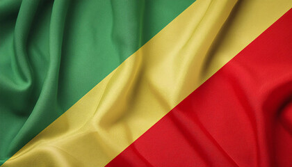Obraz premium Realistic Artistic Representation of The Republic of the Congo waving flag