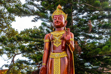Golden Wat Phra That Doi Suthep temple buddha Chiang Mai Thailand.
