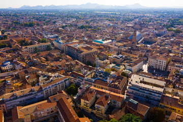 Obraz premium Panoramic aerial view of Padua cityscape with buildings and streets, Italy