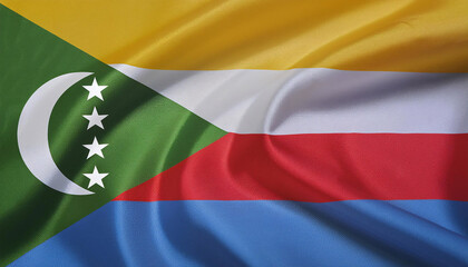 Realistic Artistic Representation of the The Union of the Comoros waving flag