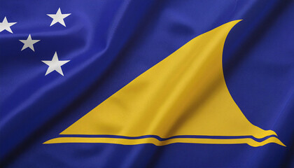 Realistic Artistic Representation of the Tokelau waving flag
