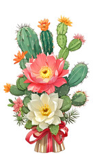 Beauty of cactus in nature on transparent background