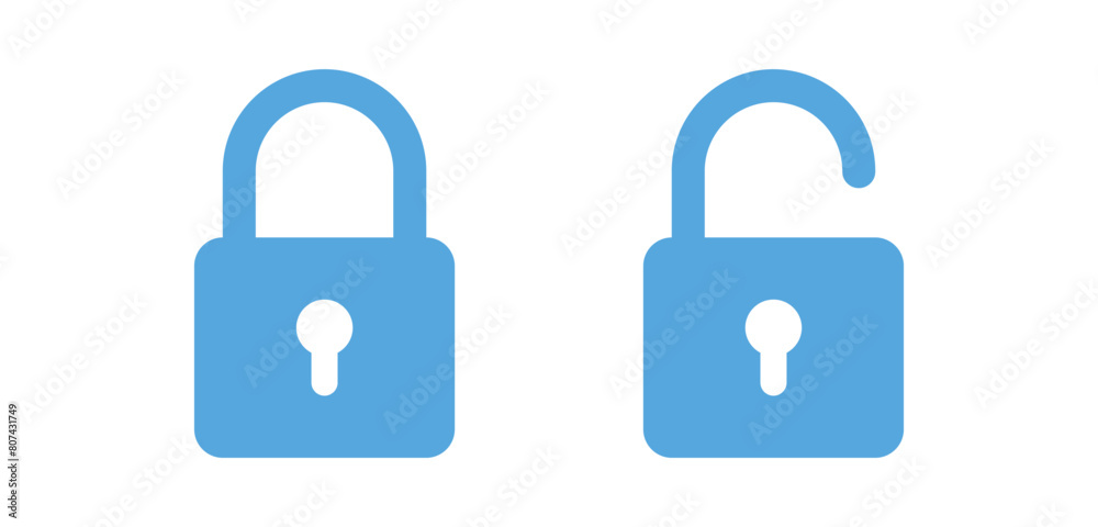 Poster Lock icon set. privacy icon , secure private security icons - padlock icon button - Keyhole icon, Door key hole button