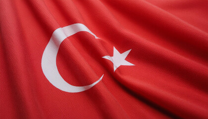 Obraz premium Realistic Artistic Representation of the Türkiye waving flag