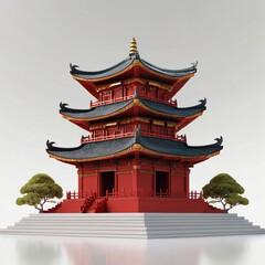 3D Red Temple