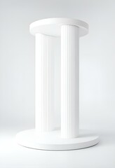 White Pillar, minimalist, simple background. Generative AI.	
