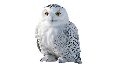 White owl isolated on a transparent background, PNG, Ai