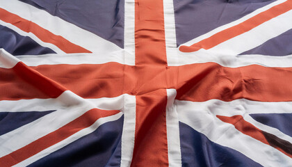 Realistic Artistic Representation of the United Kingdom of Great Britain waving flag