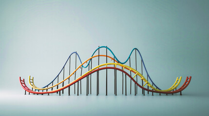 Rollercoaster on blue background