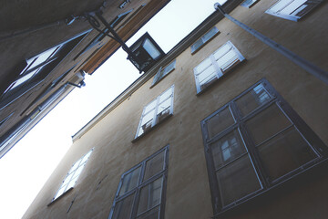 Low angle view of buildings against sky